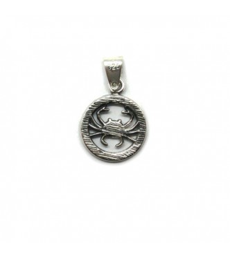 PE001345 Genuine sterling silver pendant charm solid hallmarked 925 zodiac sign Cancer